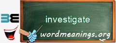 WordMeaning blackboard for investigate